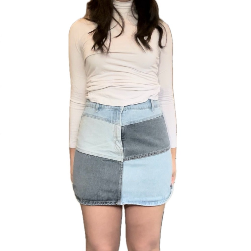Denim Patchwork Skirt 💙